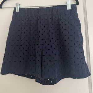 Southern Tide Navy Eyelet High-Waist Pull-On Shorts